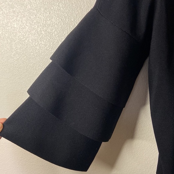 INC Black Tiered Sleeve Dressy Top - Picture 4 of 6